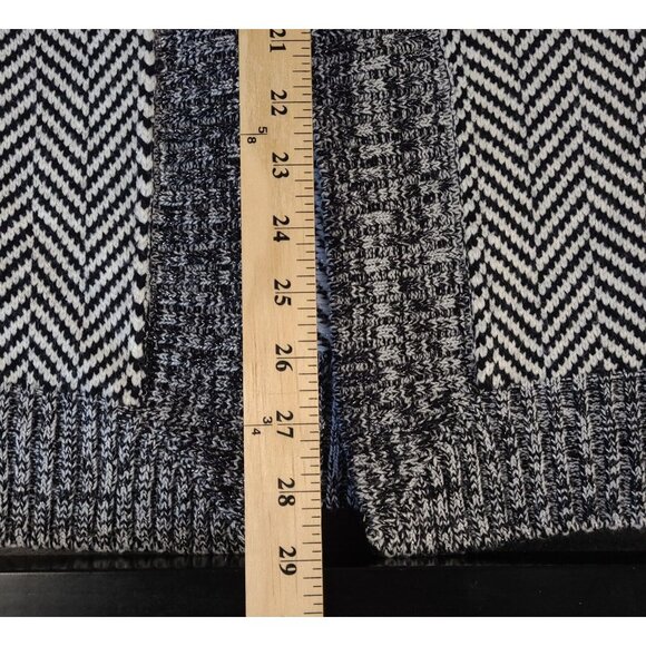 White House Black Market Sweater Coat Chevron Print Mid-Length Cardigan Women S - Picture 9 of 13